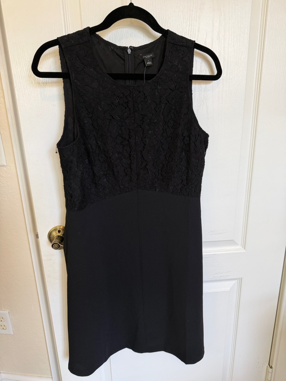 Ann Taylor Black Lace Midi Sheath Dress